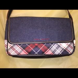 Tommy Hilfiger’s Denim & Plaid Vinyl Shoulder Bag